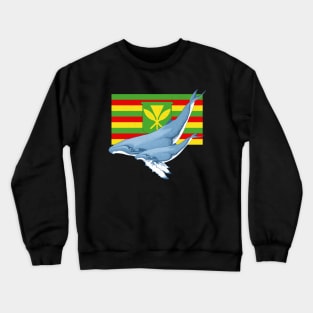 Humpback whales with Hawaiian Kanaka Maoli flag Crewneck Sweatshirt